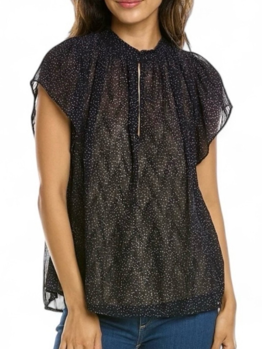 Vince Navy Sheer Top